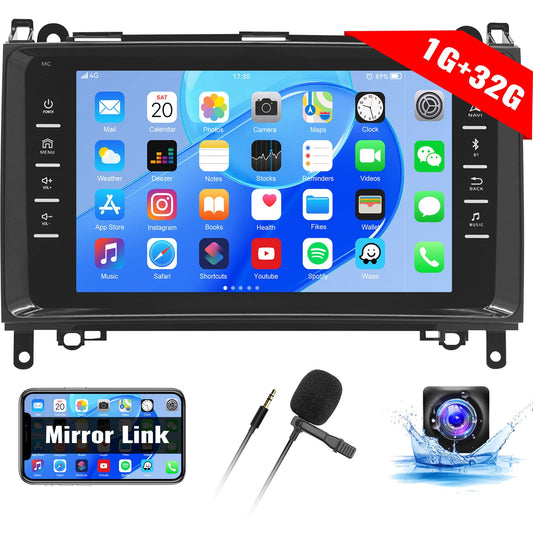 Android 13 car radio for Mercedes Benz W169 W245 B160 B170 B180 B200 W639 Vito Viano W906 Sprinter with Mirror Link, 8 inch car radio touch display with GPS navigation FM Bluetooth SWC+reversing camera+Mic