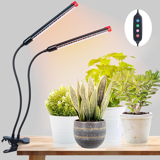 FRGROW LED Plant Lamp 18W, Full Spectrum Plant Light for indoor plants, Plant Light, Growth Lamp for plants vegetables, Precise Timer Plant Lamps Focus Function