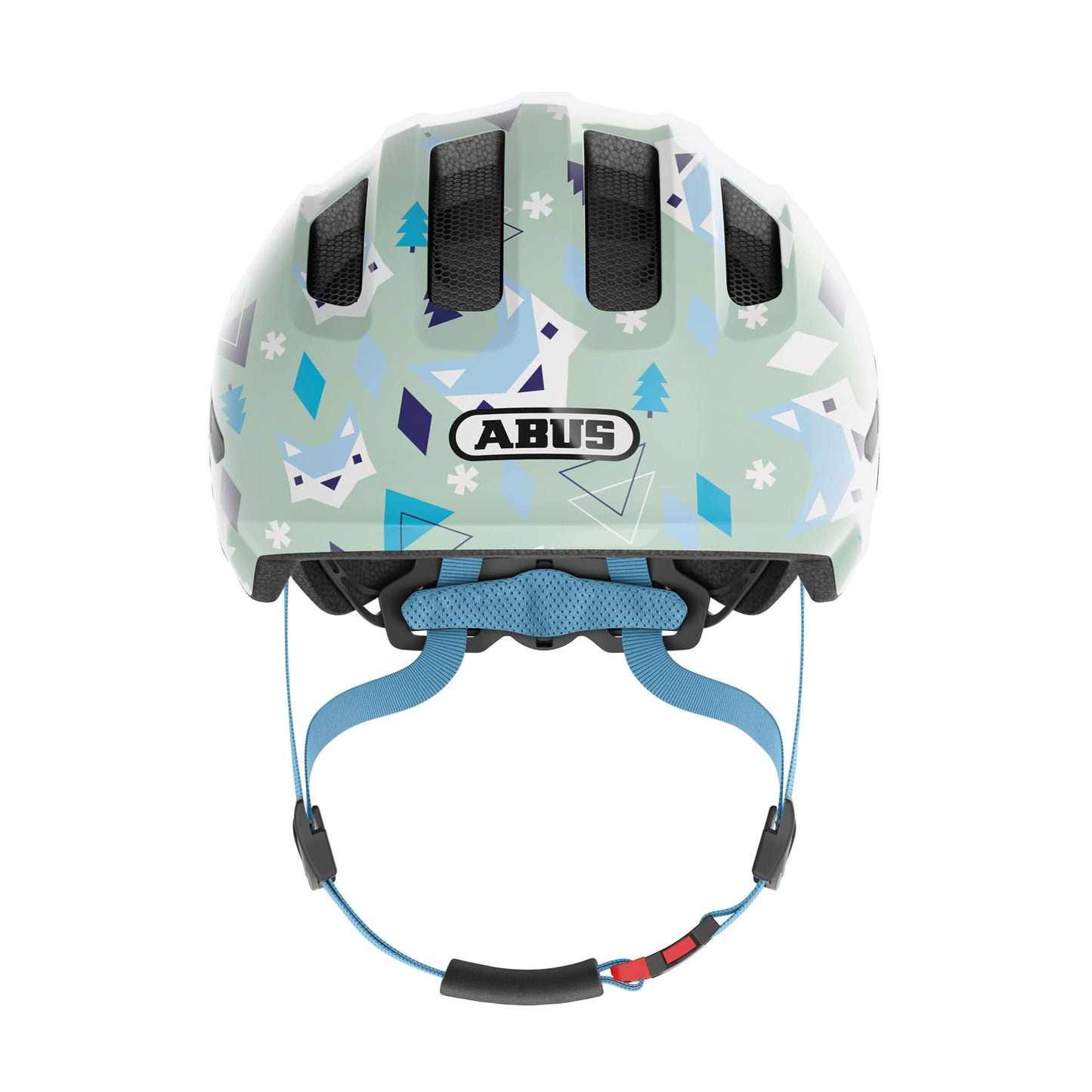 ABUS Child Helmet Smiley 3.0 - Bike helmet with low profile, child-friendly designs & space for a ponytail - for girls and boys - Light green with pattern, size M.