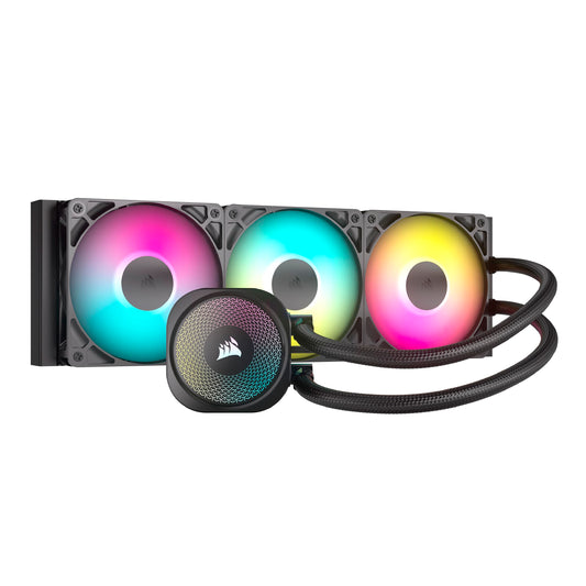 CORSAIR Nautilus 360 RS ARGB CPU Liquid Cooler - 360mm AIO - Low Noise - Direct Motherboard Connection - Intel LGA 1851/1700, AMD AM5/AM4 - 3X RS120 ARGB Fans Included - Black