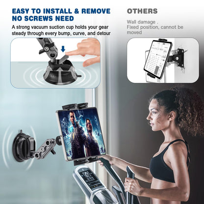 Asaiy Tablet Holder for Car, iPad Holder for Car, 360° Rotatable, Stable and Washable TPU Suction Cup, Windshield and Dashboard Universal, Car Mount for iPhone, Galaxy, 4.7-12.9" Tablets & Phones