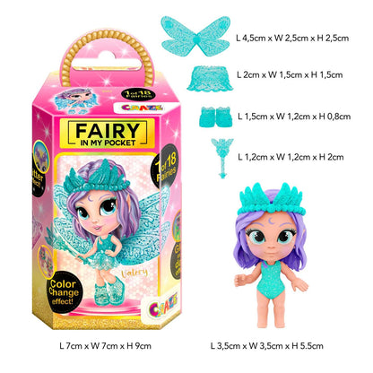 CRAZE Fairy In My Pocket complete counter display | 16 piece set fairy dolls with wings, 16x fairy figures for collecting with special effects, tooth fairy gifts girls.