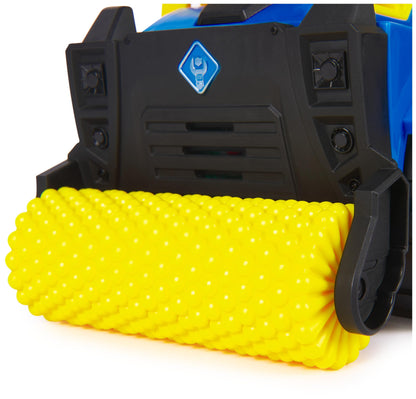Rubble & Crew - Premium Construction vehicle with a tipping dump truck, leveling roller, lights, and sounds (Deluxe vehicle) and Wheeler figure, toy for children aged 3 years and up.