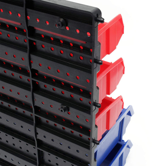 Wiltec plastic stacking boxes 30 pcs. 18 small and 12 large boxes, display case storage bins sorting boxes workshop small parts magazine