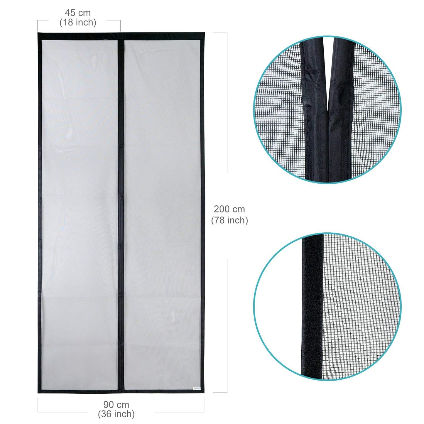 Apalus VP Magnetic Screen Door, Insect Screen for Balcony Door 90x200 cm, 2x more durable than the Apalus Classic, Cat claw resistant, Stronger magnets, 3.8 cm wide Velcro, Not adjustable.
