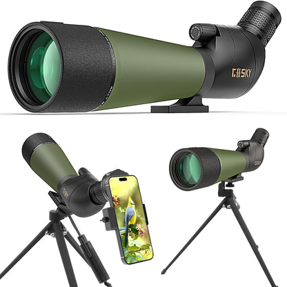 Gosky Spotting Scope Bird Watching 20-60x80 Porro Prism Scope for sports shooters - Waterproof Scope for Bird Watching Wildlife Scenery