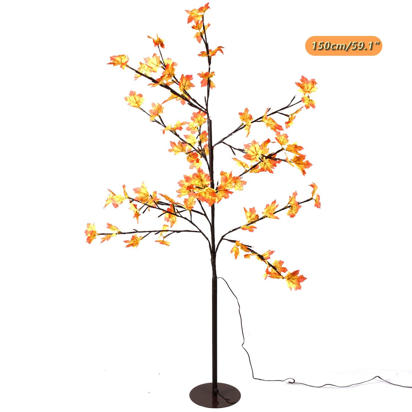 CCLIFE LED Light Tree Indoor Outdoor Christmas, LED Tree Indoor, Maple Leaf Light Decoration, Warm White, IP44, 150cm, 120LED, CushHom