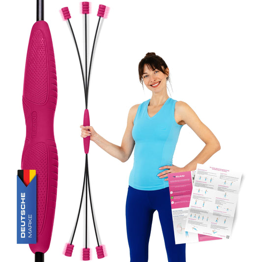 ELANI Swing stick - Adjustable resistance & ergonomic grip - High-strength gymnastics stick, also suitable for physiotherapy - Swinging Sticks, Swing stick fitness champion, Flex Stick