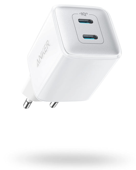 Anchor 521 Charger, Anchor Nano Pro, Compact 40W PIQ 3.0 Dual-Port USB-C Wall Charger, Compatible with iPhone 16/15/14/13/12 Series, iPad mini, MacBook Air, and more, Arctic