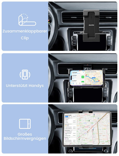 OHLPRO Tablet Holder for Car CD Slot, 360° Rotatable iPad Car Mount, Car Front CD Slot Tablet Holder for iPad, Galaxy Tab, iPhone 5-13" Phones & Tablets, for Navigation & Entertainment
