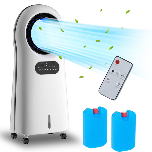 YOUNG LIFEBLADE Portable air conditioner without exhaust hose, with remote control, 8 hr timer, 60 dBA, 2in1 - air cooler, humidifier, mobile fan with water cooling, quiet portable air conditioner...