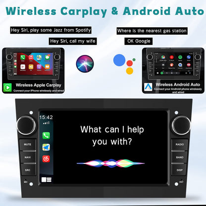 1+32GB Android 13 Car Stereo with Wireless Carplay Android Auto for Opel Corsa Astra Vectra Zafira Meriva Vivaro 2 DIN with 7-inch screen with Navigation Bluetooth WiFi FM/RDS + AHD Reverse Driving