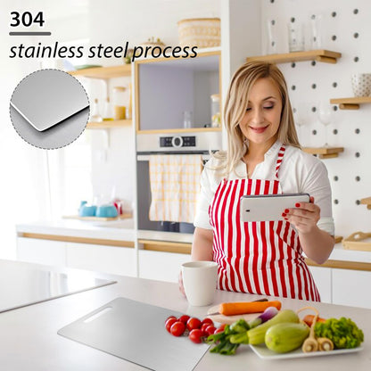 WYFDCZZP Titanium Chopping Board, 2 Stainless Steel Chopping Boards, Baking Board, Kitchen Board made from Titanium Stainless Steel for cutting in the kitchen.