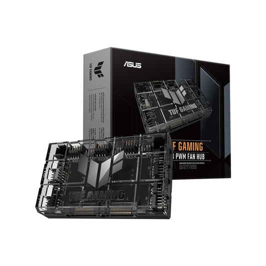 ASUS TUF Gaming ARGB PWM Fan Hub (6x ports for PWM case fans and ARGB control, 2x SATA power connectors, syncs cooling and lighting effects, magnetic mounting, power indicator)