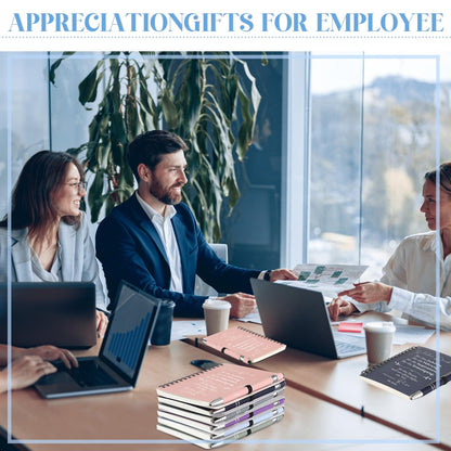 6 Sets Thank You Gifts for colleagues. Includes 6 spiral notepads and 6 pens with touchpens. Farewell gift for coworkers. Motivational gift set for Christmas. (Thank you)