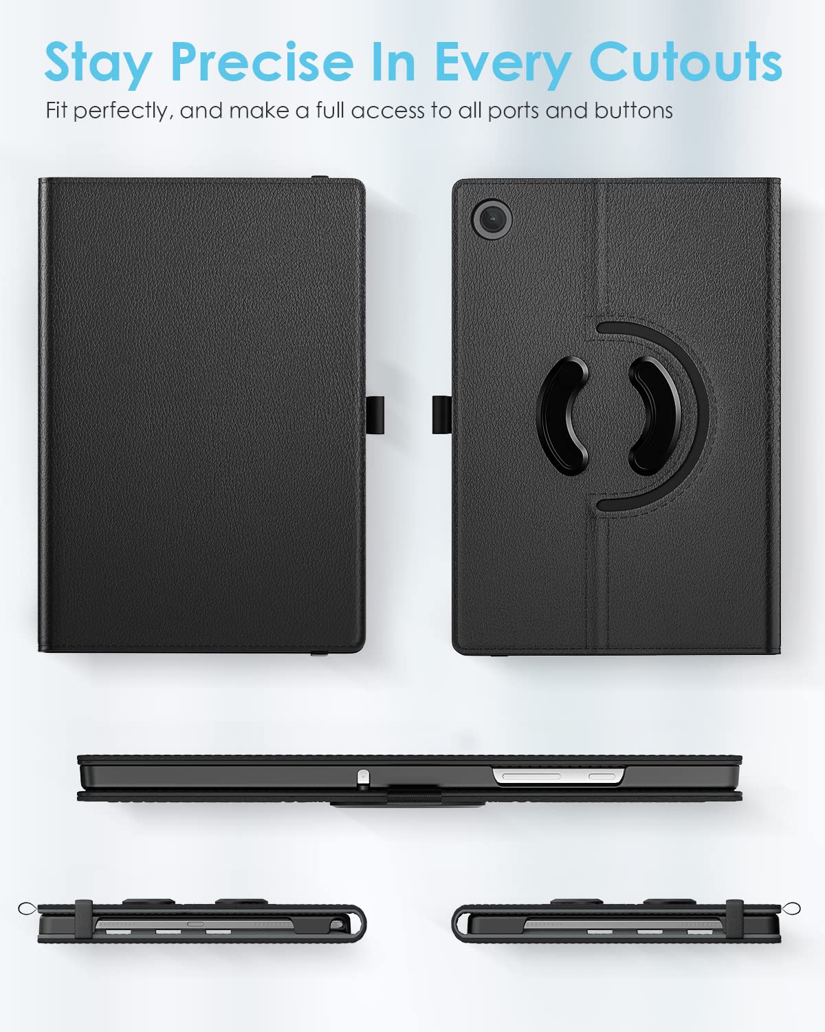 TiMOVO Rotating Case Compatible with Samsung Galaxy Tab A9+/A9 Plus 11 Inch 2023 SM-X210/X216/X218, 90 Degree Rotating Stand Case, Auto Sleep/Wake Protective Cover for Galaxy Tab A9+ Tablet, Black