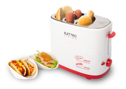 Elettro Living Poldo Elettroliving Baguette and hotdog machine with sausages and bread, crumb tray and non-slip feet, perfect for gifts, parties, and gatherings.