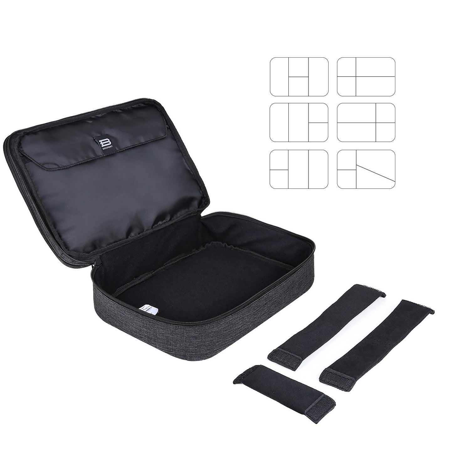 Bagsmart Electronics Bag, Double Layer Electronics Travel Organizer for Cables, Charger, iPad, iPad Air, Tablet up to 10.5 inches, Adapter, Mouse, SD Cards (Anthracite)