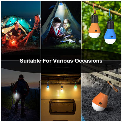 Flintronic 6 Pack Camping Lantern, LED Camping Light Bulb with Carabiner, Emergency Light, Waterproof Camping Lamp for Adventure, Fishing, Power Outage