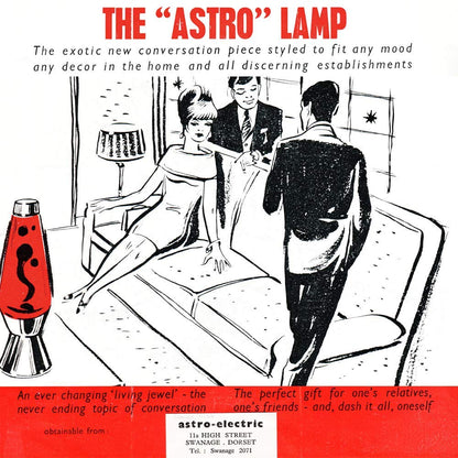 Mathmos Copper Astro Lava Lamp - Yellow/Orange