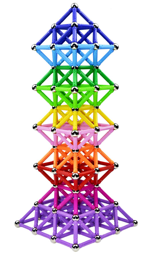 204 Piece Magnetic Building Blocks, Toy, Magnet Learning Toy, Magnet Blocks, Stacking Toy Set for Kids and Adults, Non-toxic Building Toy, 3D Puzzle with Storage Bag