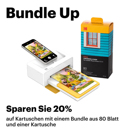 KODAK Dock Plus 4PASS Mobile Photo Printer (4x6") + Pack of 90 Sheets