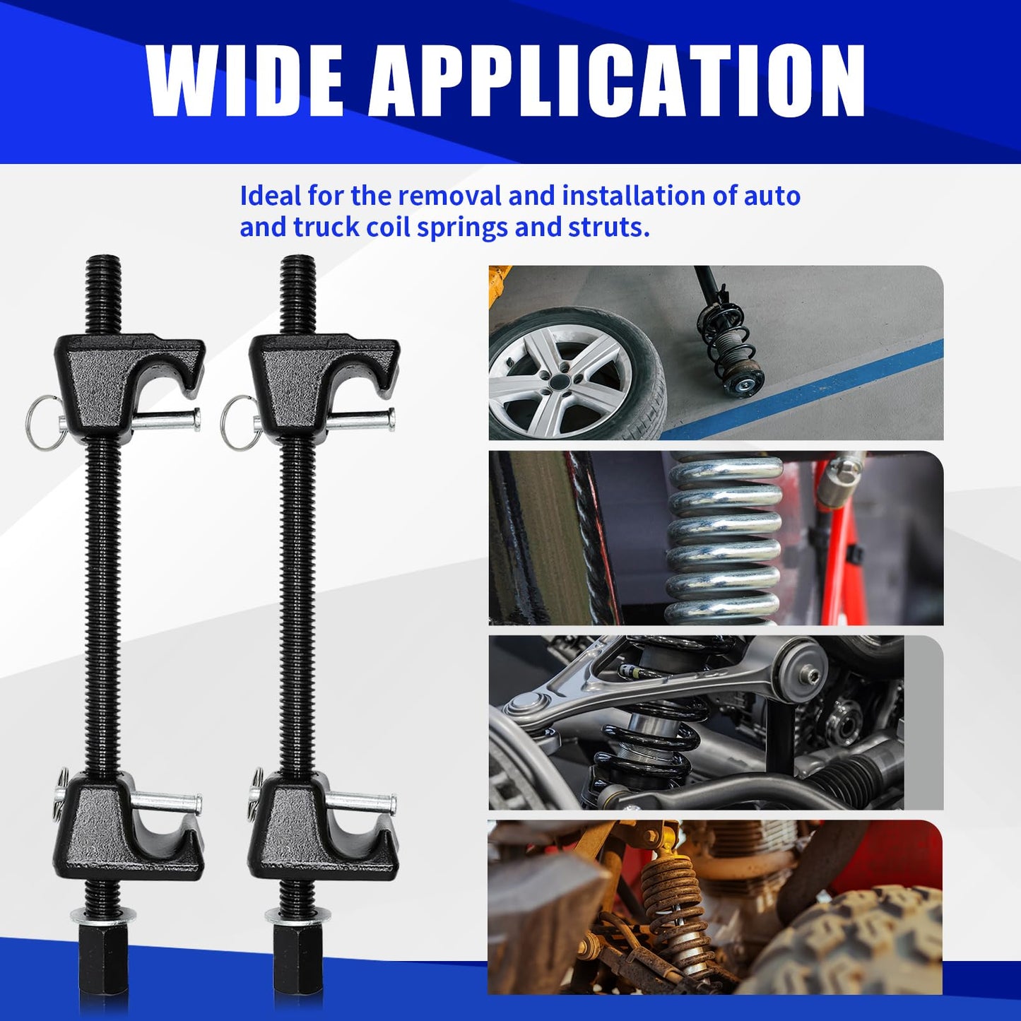 CCLIFE coil spring compressor 320mm, 2-piece professional car spring compressor tool for shock absorbers.