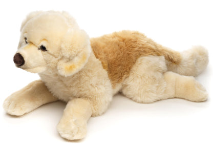 Uni-Toys - Golden Retriever, laying down - Without harness - 60 cm (length) - Plush dog - Stuffed animal, plush toy