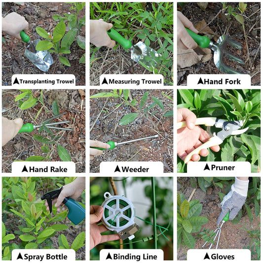 GardenHOME Garden Tool Set - 11-piece gardening kit with useful tools, perfect garden gift for women and men.