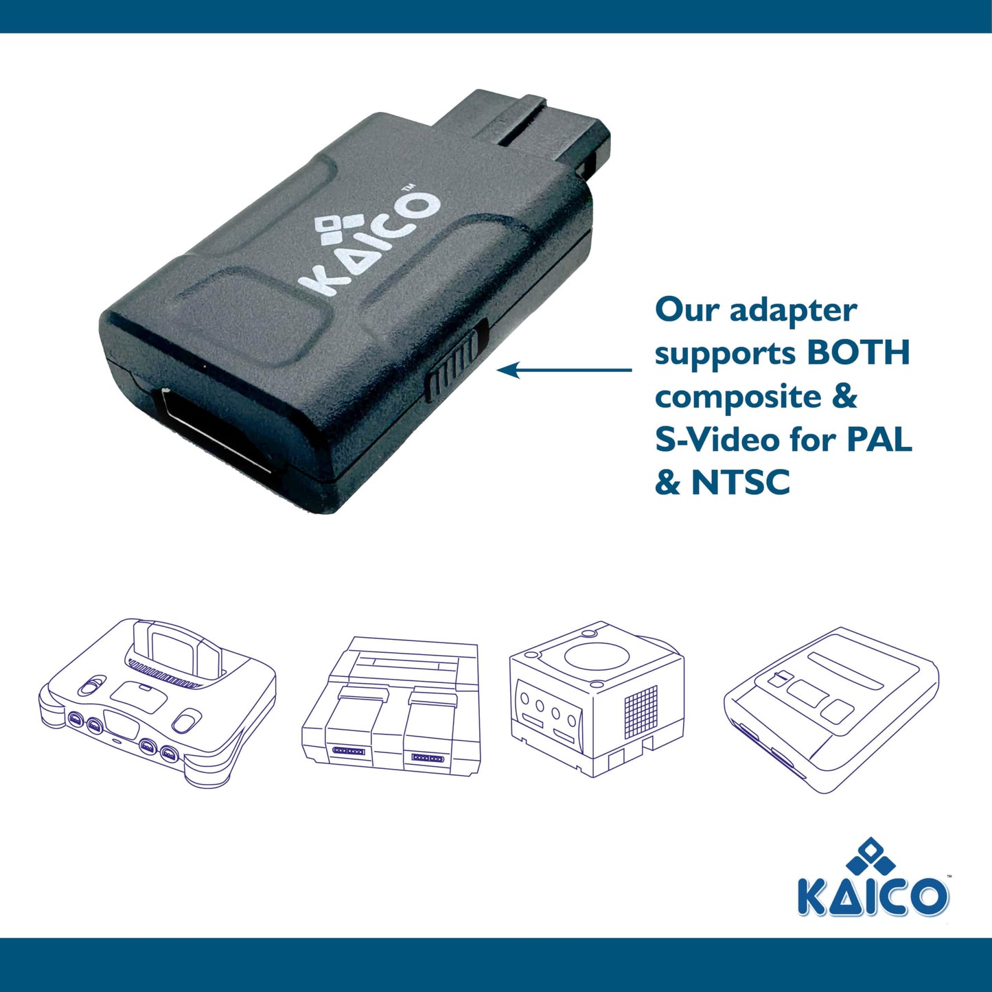 Kaico Gamecube HDMI and N64 HDMI Adapter for S-Video and Composite - Compatible with Nintendo N64, Super Nintendo SNES, Famicom, and Gamecube - Easy plug & play solution.