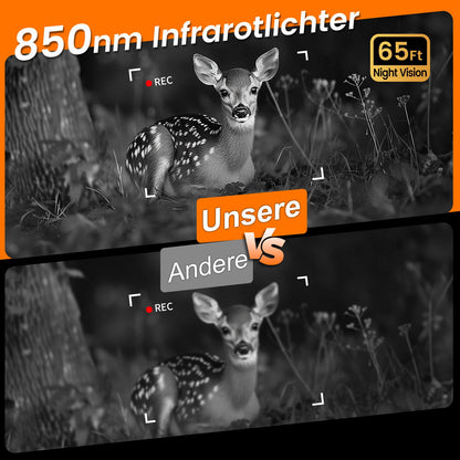 XTU Trail Camera with Cell Phone Transmission App, 4K WiFi Wildlife Camera with Motion Sensor Night Vision, Includes 32GB SD Card, IP66 Waterproof, Built-in 2600mAh Rechargeable Lithium Battery, 0.2S Trigger