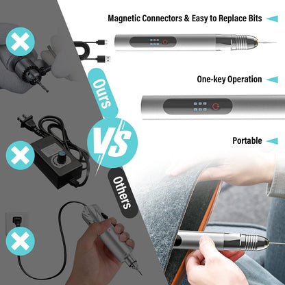 Electric Engraving Pen, Multifunctional Wood Engraving Tool, Rechargeable USB Battery Portable Engraving Pen, Etching Tool for DIY Jewelry, Wood, Glass, Metal