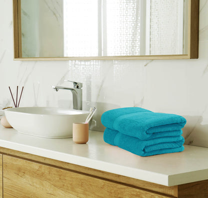 Utopia Towels - 8-piece Cotton Towel Set with Hanger - 2 Bath Towels, 2 Hand Towels, and 4 Washcloths - (Turquoise)