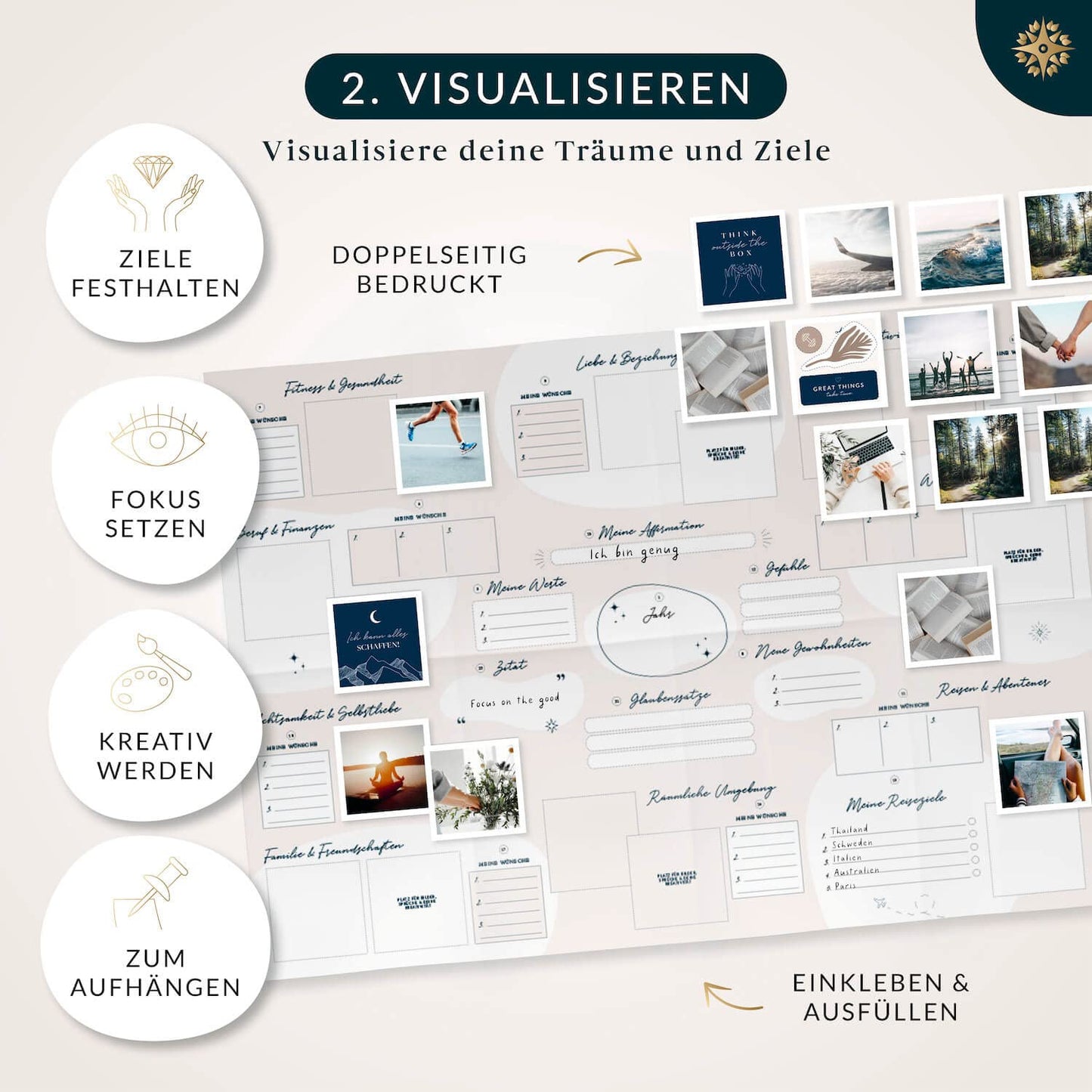 Life Compass® Vision Board Set "Dear Future Self" - THE ORIGINAL - Create your own vision board and visualize the life of your dreams - Gifts for women & men, Best friend