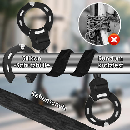 GuKKK E-Scooter lock, handcuff lock with key, bike lock for E-Scooter with rubber lock sleeve, 93CM, 1.46KG, high security lock ideal for scooters, bikes, and e-bikes, motorcycles