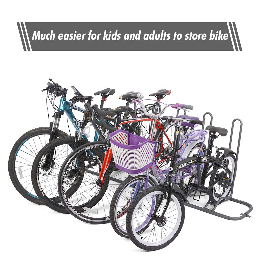 Bike stand floor for 5 bikes - Adjustable dual-use bike rack indoor & outdoor - Dual bike stand for adults & kids - Ideal for mountain bikes & road bikes.