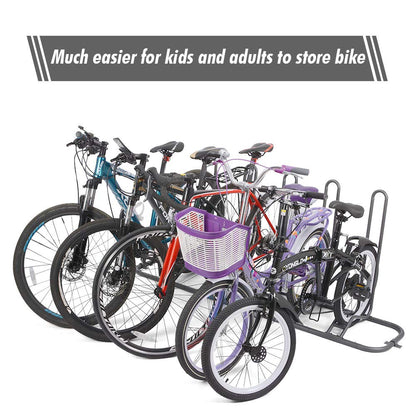 Bike stand floor for 5 bikes - Adjustable dual-use bike rack indoor & outdoor - Dual bike stand for adults & kids - Ideal for mountain bikes & road bikes.