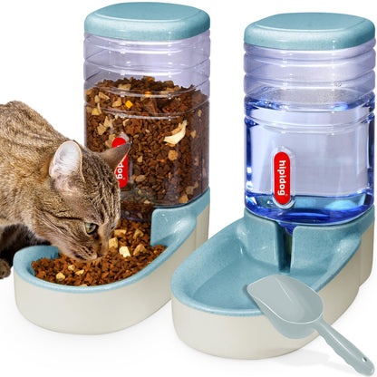 Automatic feeder for small and medium-sized pets, 3.8L, travel feeder and water dispenser for dogs, cats, pets (Blue)