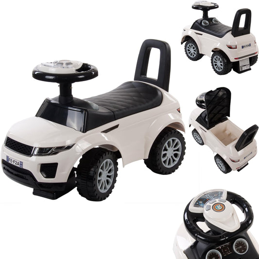 Sliding car from 1 year, children's car from 12 months, baby car, walker with horn and engine noises (white)