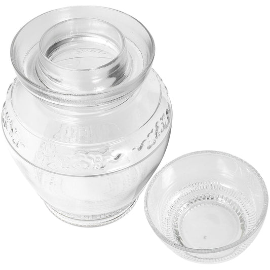 2.5-liter fermentation jar with lid, wide mouth, and airlock, transparent canning jar for kimchi, sauerkraut, kombucha, and more.
