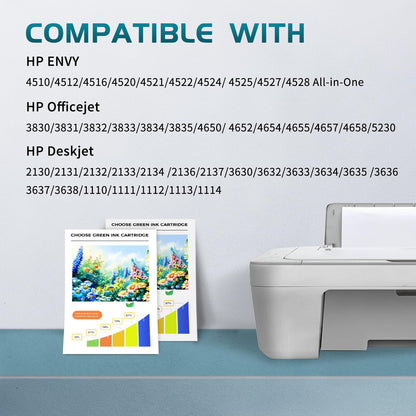 ZIPRINT 302 XL cartridges Compatible with HP 302 printer cartridges Multipack for HP Envy 4525 4520 4524 DeskJet 3630 3636 2130 Officejet 3830 5230 3831 (Black/Color, 2-Pack)