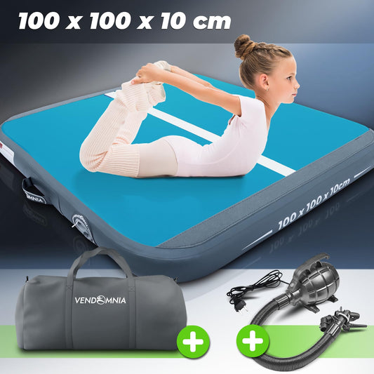 VENDOMNIA Airtrack Mat, 10/20cm high inflatable gymnastics mat in lengths 1/2/3/4/5/6/7/8m, with electric pump & bag, tumbling mat, gymnastics mat, training mat, fitness mat, sports mat, yoga.