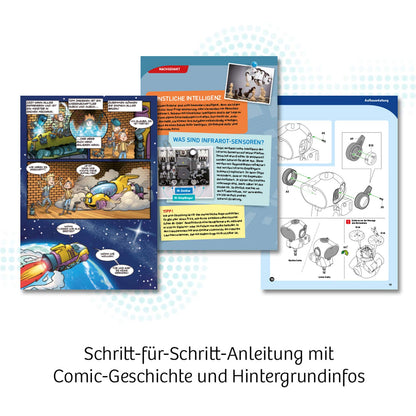 COSMOS 617127 Chipz - Your smart robot, with multilingual instructions, for kids aged 8-14, follows movements, avoids obstacles, light and sound effects, robot toy