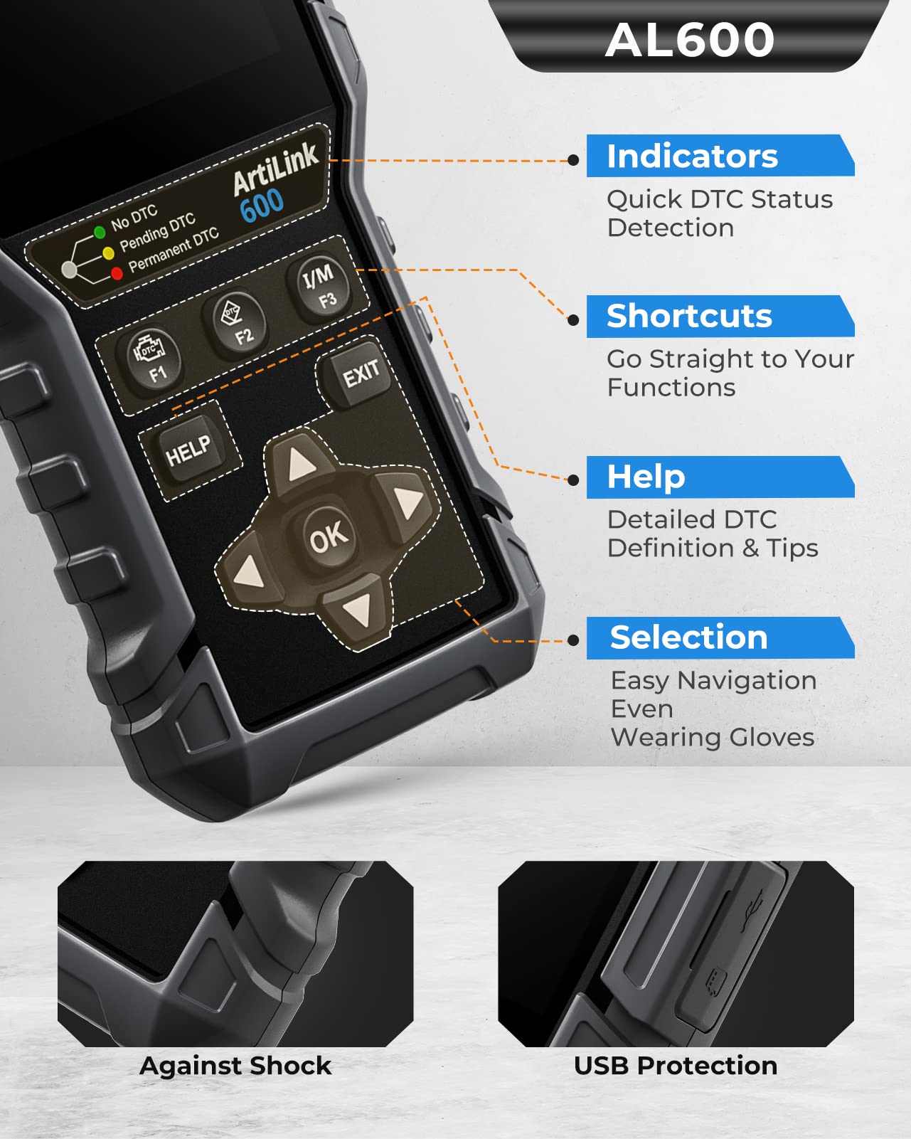 TOPDON OBD2 diagnostic tool with oil reset, BMS, SAS, car diagnostic tool for all vehicles for ABS and SRS system diagnosis, active test, lifetime free updates. Runs on batteries, black.