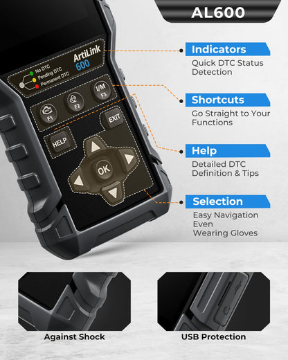 TOPDON OBD2 diagnostic tool with oil reset, BMS, SAS, car diagnostic tool for all vehicles for ABS and SRS system diagnosis, active test, lifetime free updates. Runs on batteries, black.