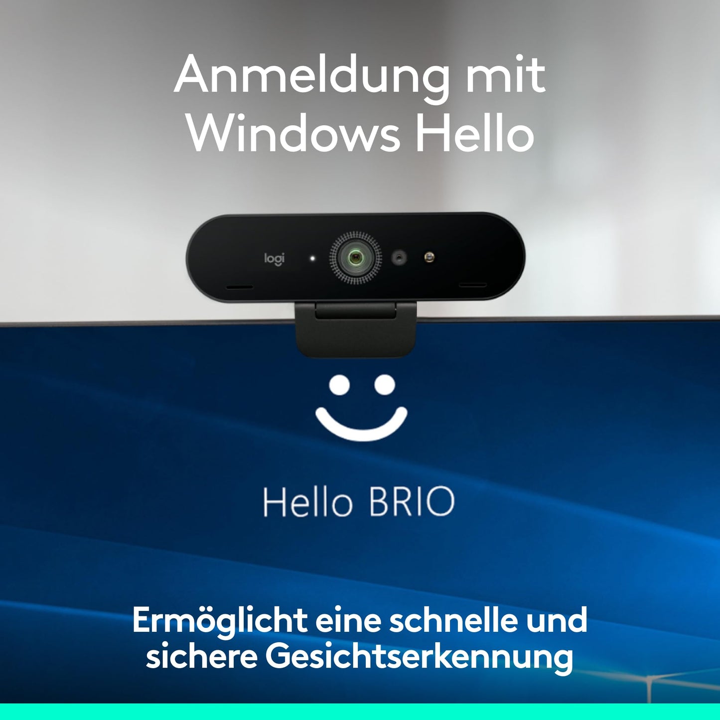 Logitech Brio 4K Webcam, video calls, noise-canceling microphone, automatic HD exposure correction, Microsoft Teams, Zoom, Google Voice, Google Meet, PC/Mac/Notebook/Macbook - Graphite