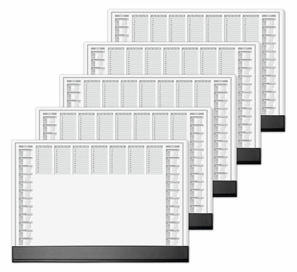 SIGEL H6365 Paper Desk Pad with protective strip, A2 size, pack of 5, calendar 2026-2027, 40 sheets, made of sustainable paper.