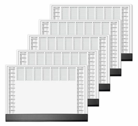 SIGEL H6365 Paper Desk Pad with protective strip, A2 size, pack of 5, calendar 2026-2027, 40 sheets, made of sustainable paper.