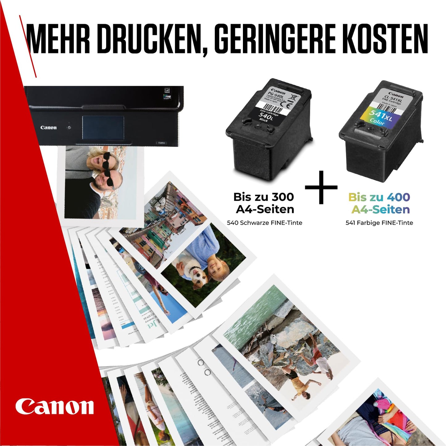 Canon Ink Cartridges & Paper Multipack - PG-540/CL-541XL Original Printer Cartridges 2-pack (1 x Black, 1 x Color) & 4x6 Photo Paper (50 Sheets)