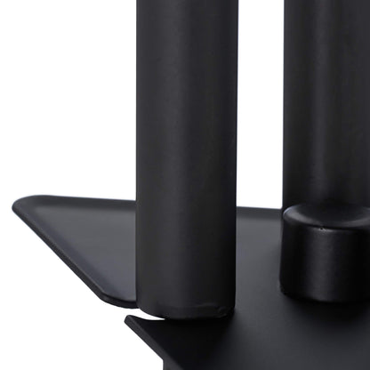 Relaxdays fireplace tool set, 4-piece set with shovel, broom, poker & holder, modern stove utensils, black